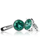 الروسية الفاخرة الأقراط الفضية 925 مع Emerald vec107s