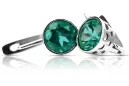 الروسية الفاخرة الأقراط الفضية 925 مع Emerald vec107s