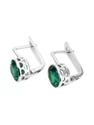 الروسية الفاخرة الأقراط الفضية 925 مع Emerald vec107s