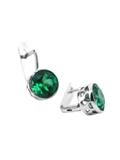 الروسية الفاخرة الأقراط الفضية 925 مع Emerald vec107s