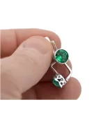 الروسية الفاخرة الأقراط الفضية 925 مع Emerald vec107s