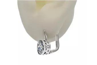 Pendientes Vintage Rusos de Plata 925 con Zirconia Cúbica vec107s