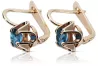 Vintage rose pink 14k 585 gold Aquamarine earrings vec018 Russian Soviet style
