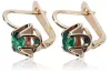 Vintage rose pink 14k 585 gold Emerald earrings vec018 Russian Soviet style