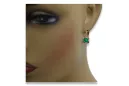 Vintage Ohrringe aus rosarotem 14k Gold 585 mit Smaragd vec018
