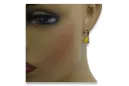 Boucles d'oreilles vintage en or rose rouge 14 carats 585 avec péridot vec018
