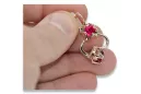 Vintage silver rose gold plated 925 Ruby earrings vec018rp Russian Soviet style