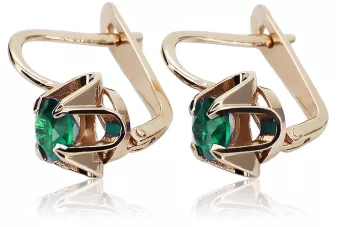 Ohrringe aus Roségold, vergoldetes Silber 925 mit Smaragd vec018rp