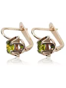 Vintage silver rose gold plated 925 Peridot earrings vec018rp Russian Soviet style