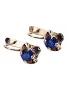 Vintage silver rose gold plated 925 Sapphire earrings vec018rp Russian Soviet style