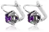 Vintage 925 Silver Alexandrite earrings vec018s Russian Soviet style