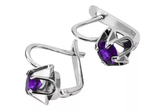 Vintage 925 Silver Alexandrite earrings vec018s Russian Soviet style