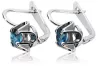Vintage 925 Silver Aquamarine earrings vec018s Russian Soviet style