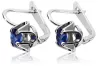Vintage 925 Silver Sapphire earrings vec018s Russian Soviet style