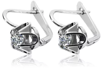 Vintage 925 Silver Zircon earrings vec018s Russian Soviet style