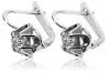 Vintage 925 Silver Zircon earrings vec018s Russian Soviet style