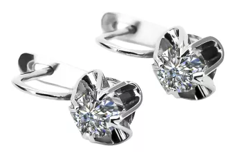Vintage 925 Silver Zircon earrings vec018s Russian Soviet style