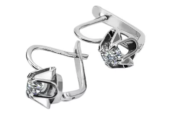 Vintage 925 Silver Zircon earrings vec018s Russian Soviet style