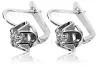 Vintage 925 Silver Setting earrings vec018s Russian Soviet style