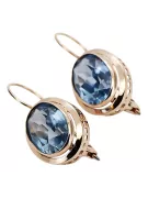 Vintage rose pink 14k 585 gold Aquamarine earrings vec114