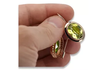 Σκουλαρίκια Vintage Rose Red από χρυσό 14 καρατίων 585 με Peridot vec114