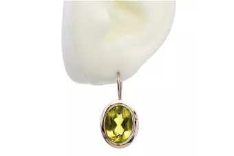 Σκουλαρίκια Vintage Rose Red από χρυσό 14 καρατίων 585 με Peridot vec114