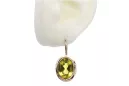 Vintage rose pink 14k 585 gold Peridot earrings vec114