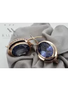 Vintage-Ohrringe aus rosarotem 14-Karat-Gold 585 mit Saphir vec114