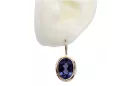 Vintage rose pink 14k 585 gold Sapphire earrings vec114