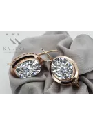 Vintage rose pink 14k 585 gold Zircon earrings vec114