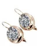 Vintage rose pink 14k 585 gold Zircon earrings vec114
