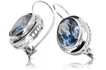 Ruské vinobraní Silver 925 náušnice s Aquamarine Vec114S