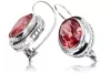 Vintage 925 Silver Ruby earrings vec114s