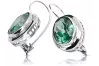 Vintage 925 Silver Emerald earrings vec114s