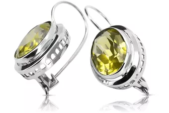 Rusijos Vintage sidabriniai auskariniai 925 su Peridoto vec114s