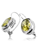 الروسية الفاخرة الأقراط الفضية 925 مع Peridot ve114s