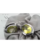 الروسية الفاخرة الأقراط الفضية 925 مع Peridot ve114s