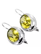 الروسية الفاخرة الأقراط الفضية 925 مع Peridot ve114s