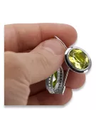 الروسية الفاخرة الأقراط الفضية 925 مع Peridot ve114s