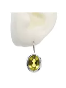 الروسية الفاخرة الأقراط الفضية 925 مع Peridot ve114s