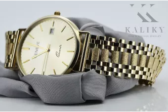Vyrų aukso laikrodis 14k 585 Geneve mw006y&mbw001y