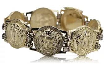 Italienisches gelbes griechisches Quallen-Armband 14 Karat 585 Gold cb165yw