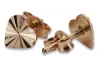 Vintage rose pink 14k 585 gold heard earrings cen027r