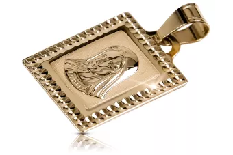 Rosa rusa 14k 585 oro Mary medallion icon colgante pm002r