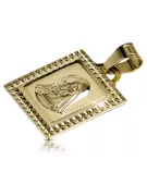 Итальянский желтый 14-каратный золотой 585-й кулон-медальон с изображением Марии pm002y