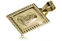 Италиански жълт 14k 585 златен Mary медальон икона висулка pm002y