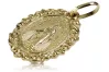 Gold icon medallion made of yellow 14k gold 585 Gods pendant pm005y