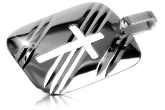 Бял златен медальон 14k 585 икона Cross pm009w