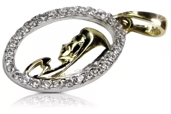 Italienisches Gelb 14k weißgold Mary Medaillon Ikone Anhänger pm011y