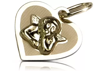 Ангелски медальон икона висулка ★ zlotychlopak.pl ★ злато 585 333 ниска цена